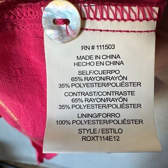 Figueroa & Flower Pink Magenta Floral Embroidered Button Down Top Size XL - Picture 5 of 7